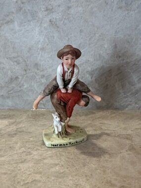 Norman Rockwell Leap Frog Figurine NR-209 Vintage 1979 Japan